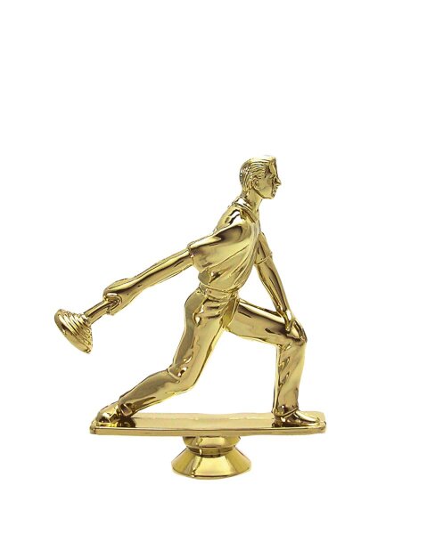 Eisstockschießen-Figur, goldfarbig, 14 cm,