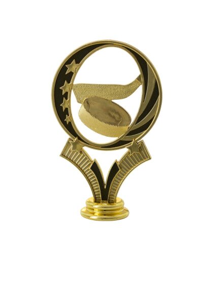 Eishockey-Figur, gold-schwarz, 13 cm hoch