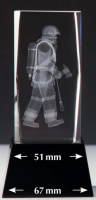 Kristallglas 3D Feuerwehr, 8,5 cm
