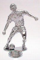 Herren-Fußballfigur, 15 cm Silber