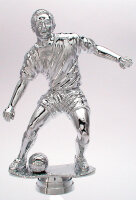 Herren-Fußballfigur, 18 cm Silber