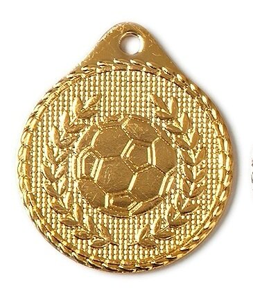 Fußballmedaille, 32mm, gold-/silber-/bronzefarbig