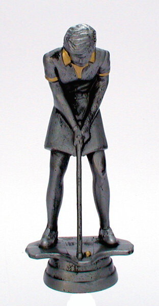 Golfspielerin-Figur, resin, 15,1 cm hoch