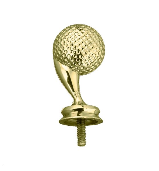 Golfball-Figur, goldfarbig, 8,5 cm hoch