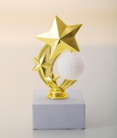 Golfball-Figur, goldfarbig, 13,2 cm hoch