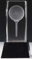 Kristallglas 3D Golf, 3 Größen mit Sockel