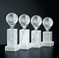 Noblessglas Trophäe Golf, mit Marmorstufensockel...